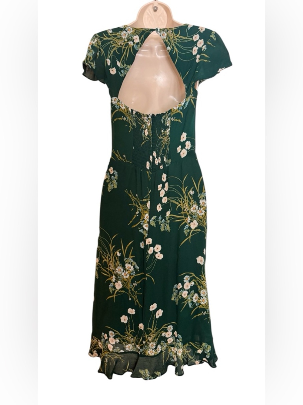 Reformation Rosi Floral Buena Green Floral Midi Dress Size 6 - Picture 3 of 9